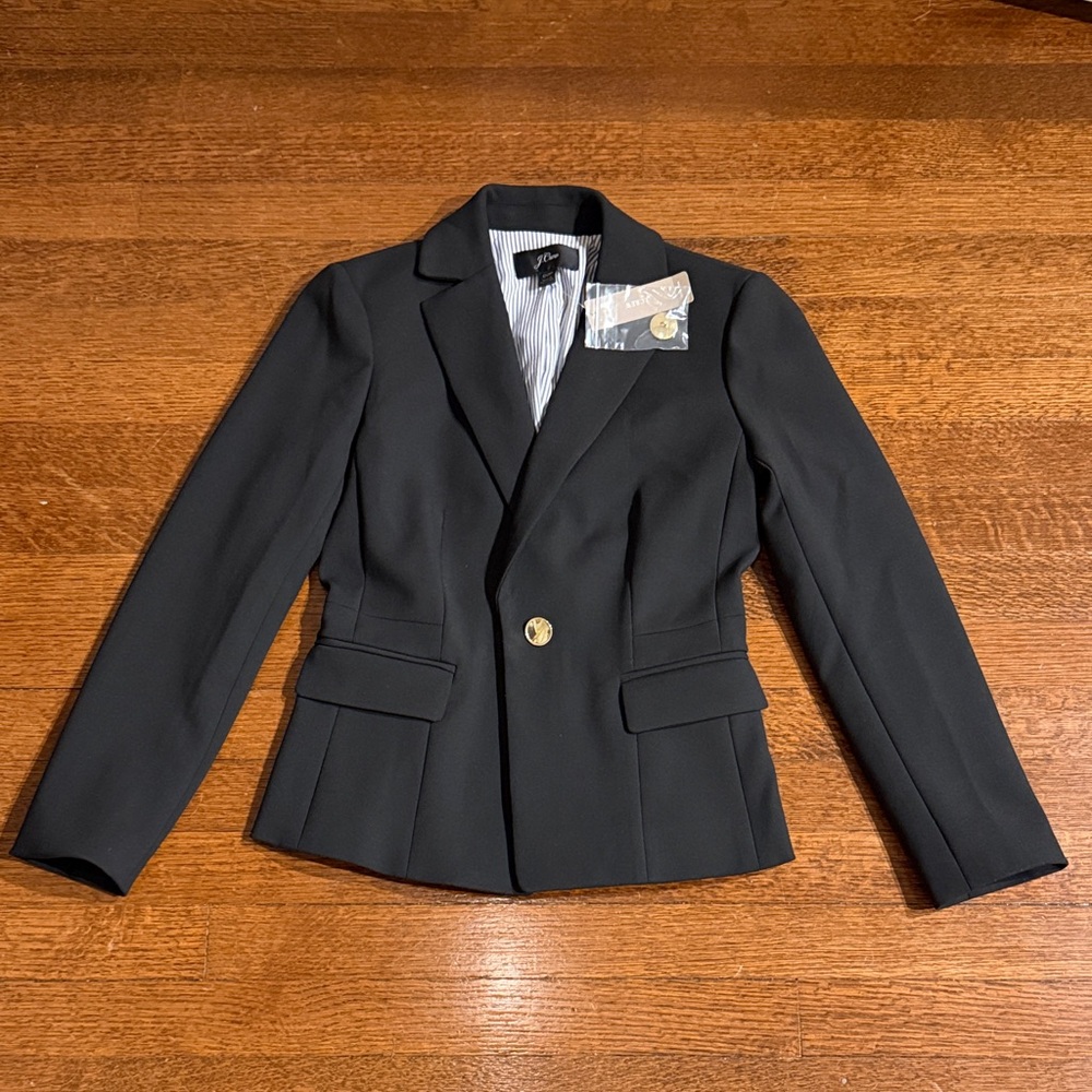 J. Crew Black Women's Blazer with Gold Button